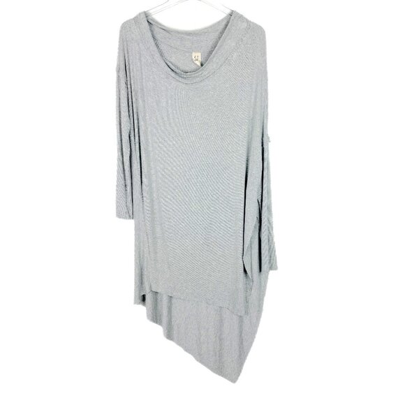 Free People Grapevine Heather Grey Asymmetrical Tunic Top Size Medium M EUC - Picture 2 of 13